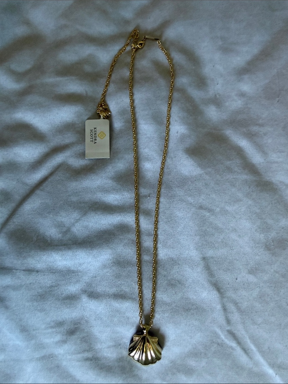 kendra scott lucia shell gold light mauve illusion short pendant necklace - Picture 7 of 8
